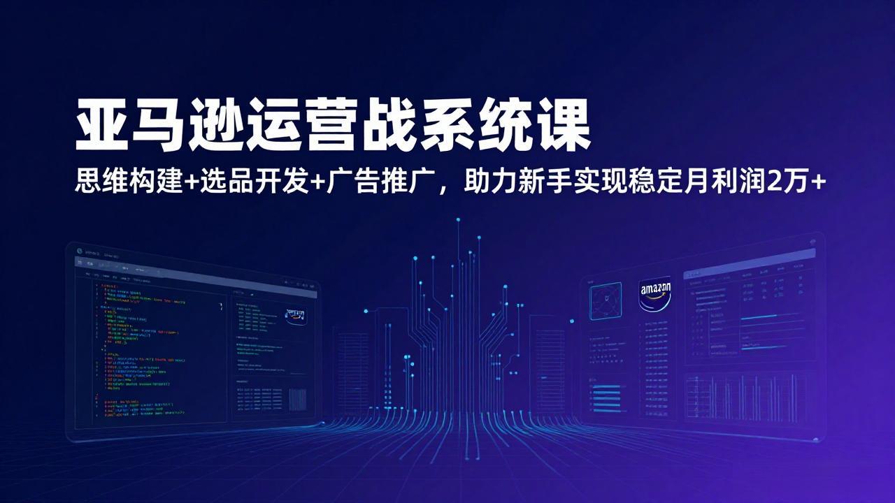亚马逊运营实战系统课，思维构建+选品开发+广告推广，助力新手实现稳定月利润2万+(更新-龙部落