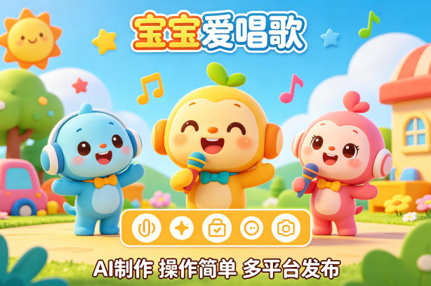 AI制作儿歌动画短视频,可多平台发布,操作简单好上手-龙部落