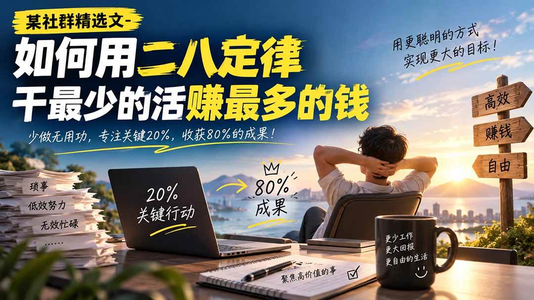 （20385期）某社群精选文-如何用二八定律干最少的活赚最多的钱-龙部落