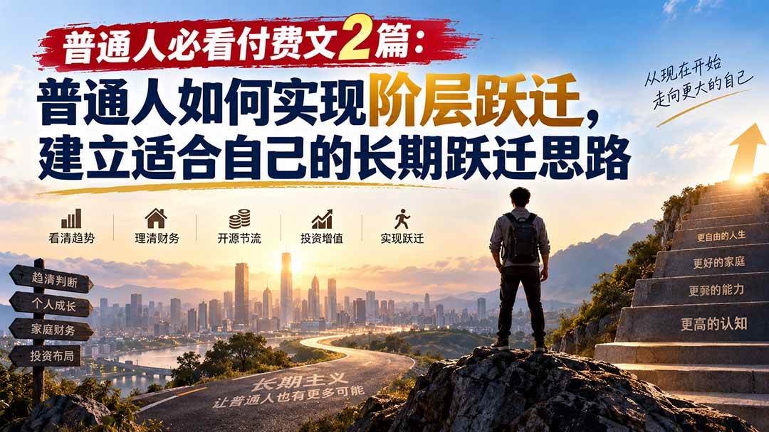 （20262期）普通人必看付费文2篇：普通人如何实现阶层跃迁，建立适合自己的长期跃迁思路-龙部落