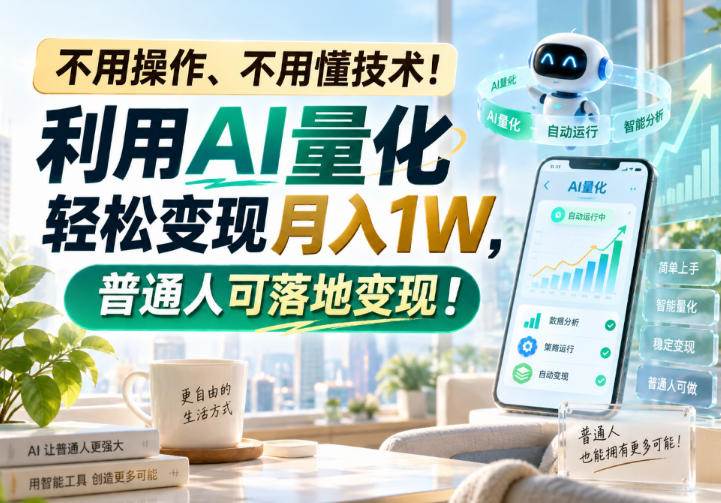 （20429期）利用AI量化轻松变现月入1W，普通人可落地变现，不用操作、不用懂技术！-龙部落