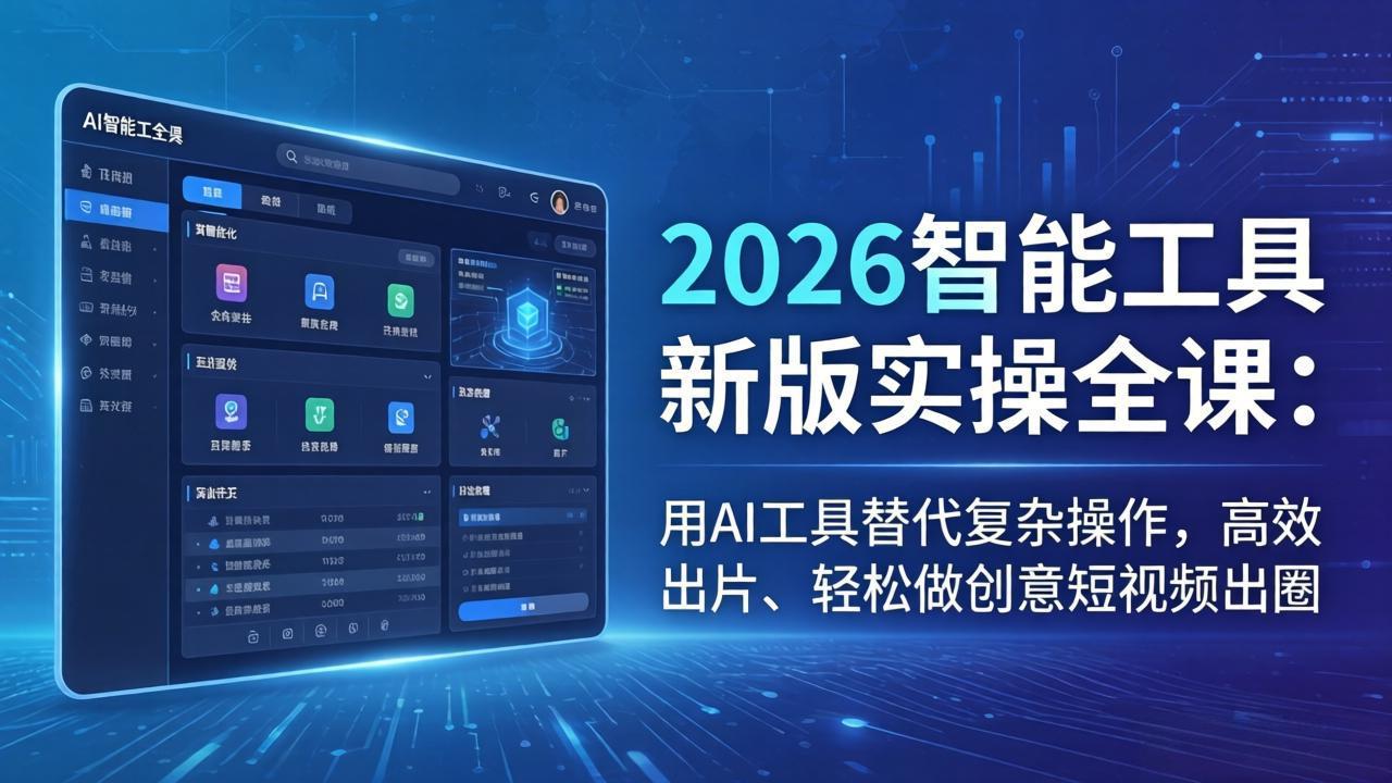 2026智能工具新版实操全课：用AI工具替代复杂操作，高效出片、轻松做创意短视频出圈-龙部落