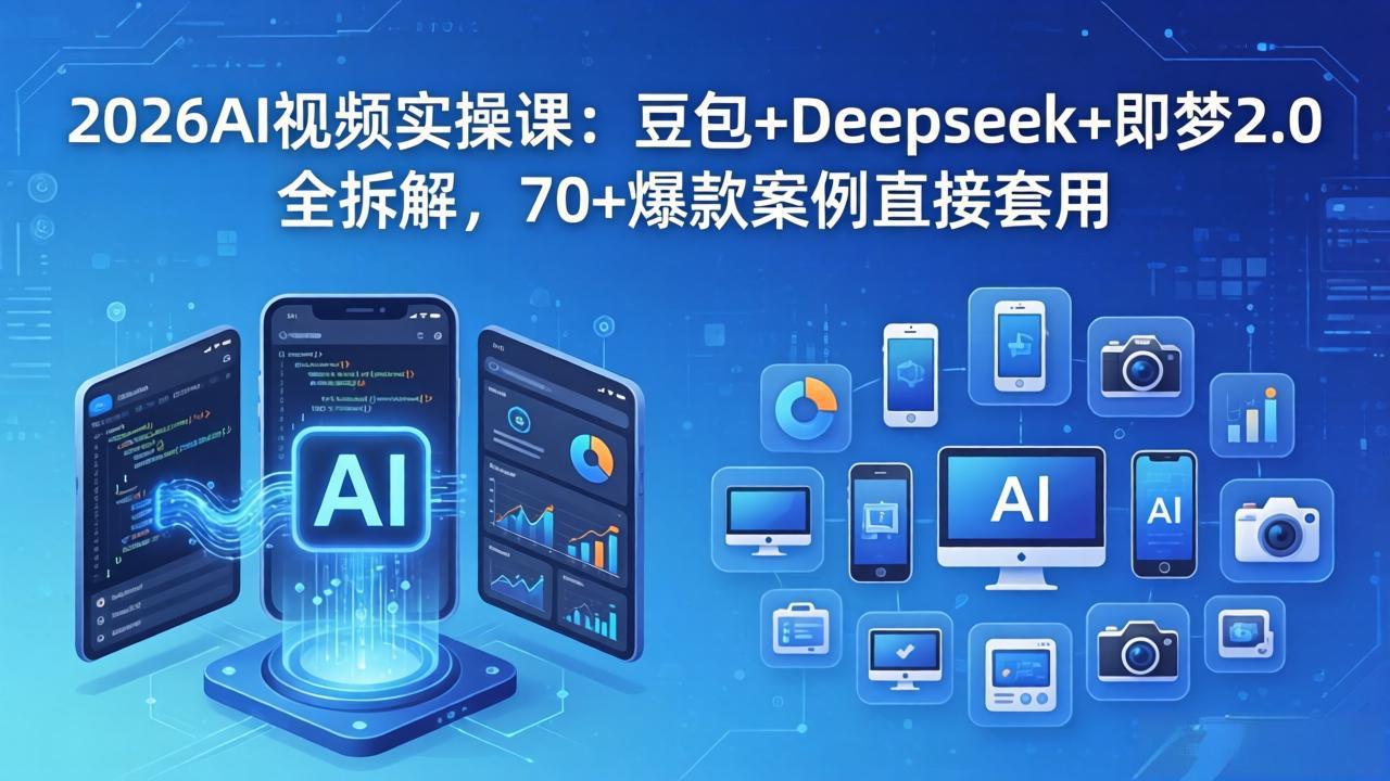 2026AI视频实操课：豆包+Deepseek+即梦2.0全拆解，70+爆款案例直接套用-龙部落
