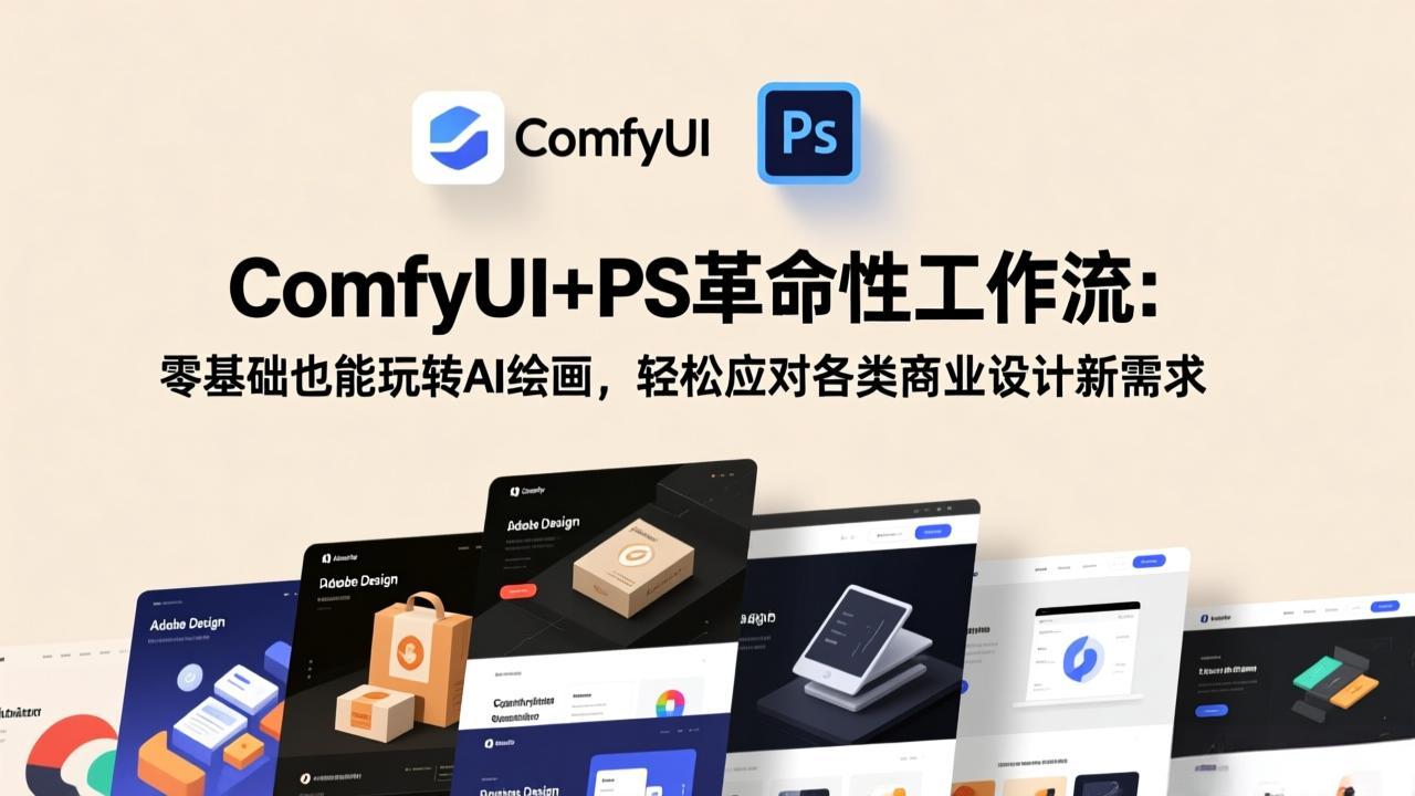 ComfyUI+PS革命性工作流:零基础也能玩转AI绘画,轻松应对各类商业设计新需求-龙部落