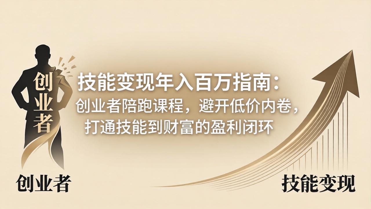 技能变现年入百万指南：创业者陪跑课程，避开低价内卷，打通技能到财富的盈利闭环-龙部落