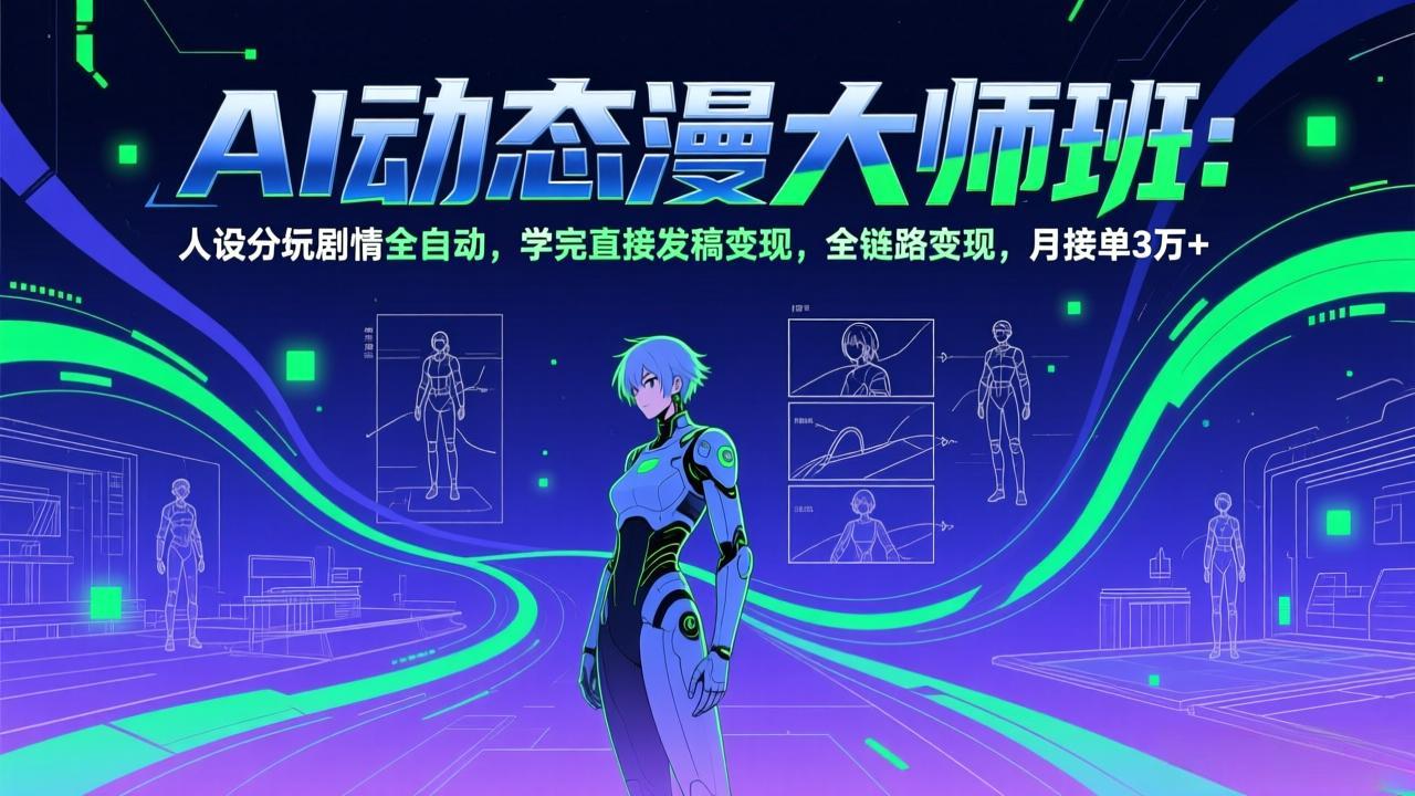 AI动态漫剧大师班:人设分镜剧情全自动,学完直接发稿变现,全链路变现,月接单3万+-龙部落