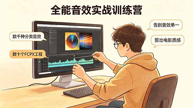 全能音效实战训练营：数千种分类音效+数十个FCPX工程，告别音效单一，剪出电影质感-龙部落
