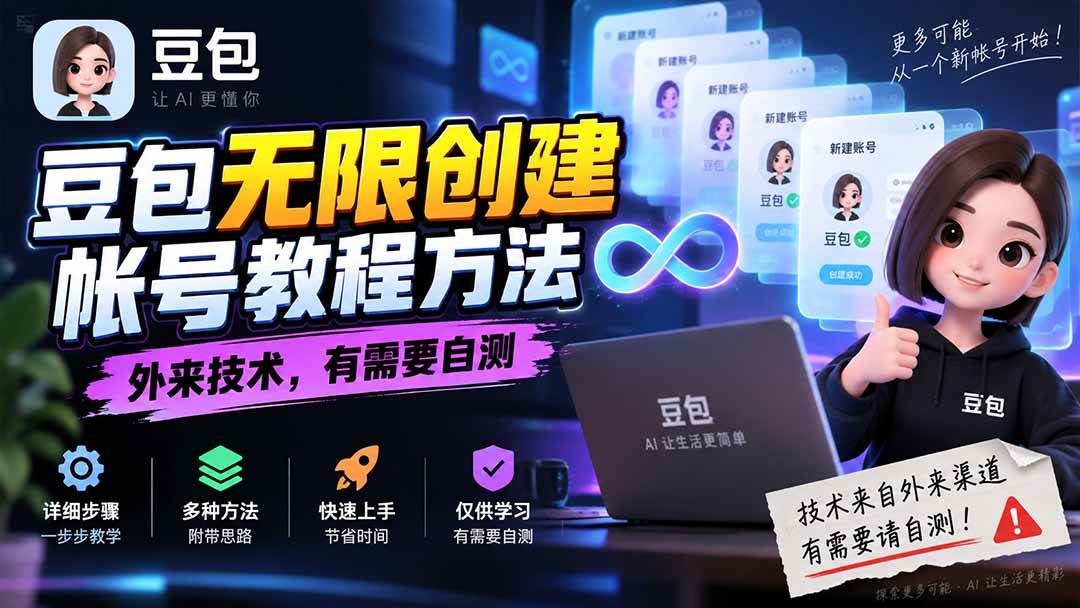 (20550期)豆包无限创建帐号教程方法,外来技术,有需要自测-龙部落