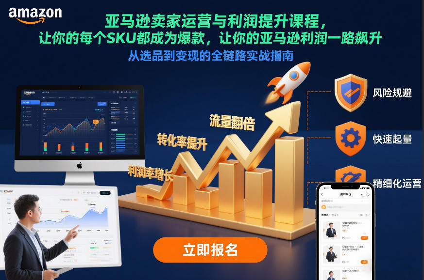 亚马逊卖家运营与利润提升课程,让你的每个SKU都成为爆款,让你的亚马逊利润一路飙升(更新26年3月)