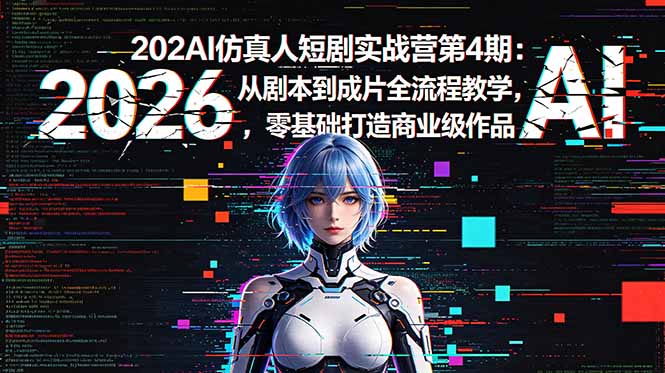 2026AI仿真人短剧实战营第4期:从剧本到成片全流程教学,零基础打造商业级作品-龙部落