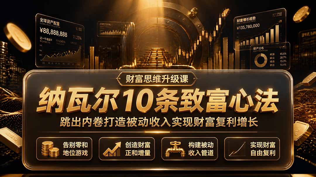 付费文章:纳瓦尔10条致富心法,跳出内卷打造被动收入实现财富复利增长-龙部落