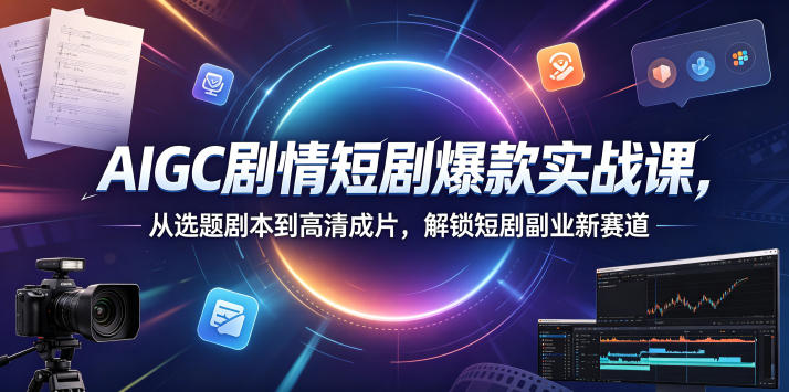 AIGC剧情短剧爆款实战课，从选题剧本到高清成片，解锁短剧副业新赛道（更新0906）-龙部落