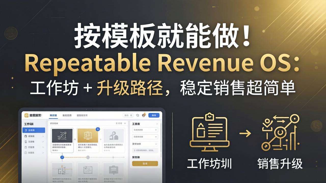 按模板就能做！Repeatable Revenue OS：工作坊 + 升级路径，稳定销售超简单-龙部落
