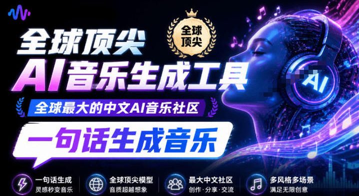 热门爆款AI工具!AI音乐一键生成器,效果逼真,一句话即可创建歌曲音效音乐,小白也可以轻松上手音述