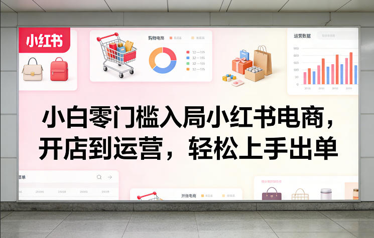 小白零门槛入局小红书电商，开店到运营，轻松上手出单-龙部落