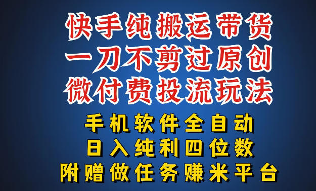 最新黑科技快手搬运带货方法，手机就能操作，轻松带你日入四位数【揭秘】-龙部落