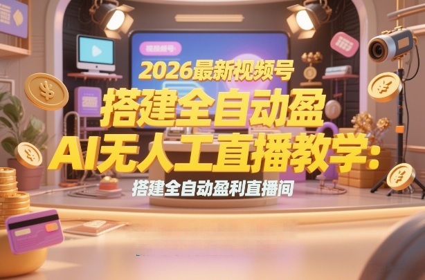 2026最新视频号AI无人直播教学:搭建全自动盈利直播间,低成本开启副业变现-龙部落