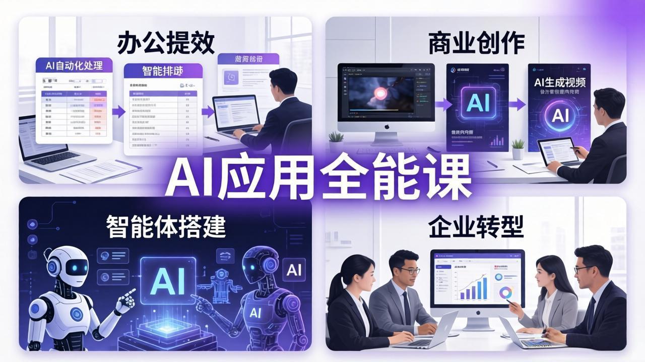 AIGC 应用师全能课-更新:办公提效、商业创作、智能体搭建、企业转型,一站式学会AI应用-龙部落