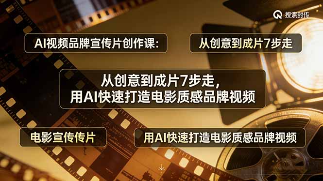 AI视频品牌宣传片创作课：从创意到成片7步走，用AI快速打造电影质感品牌视频-龙部落