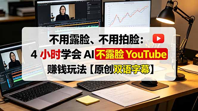 不用露脸、不用拍脸:4 小时学会 AI 不露脸 YouTube 赚钱玩法【原创双语字幕】-龙部落