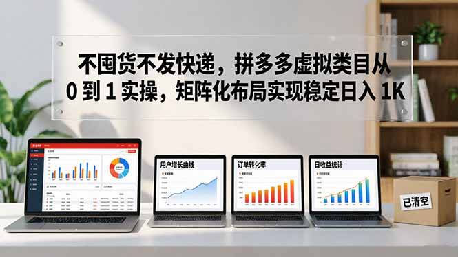 不囤货不发快递，拼多多虚拟类目从 0 到 1 实操，矩阵化布局实现稳定日入 1K-龙部落