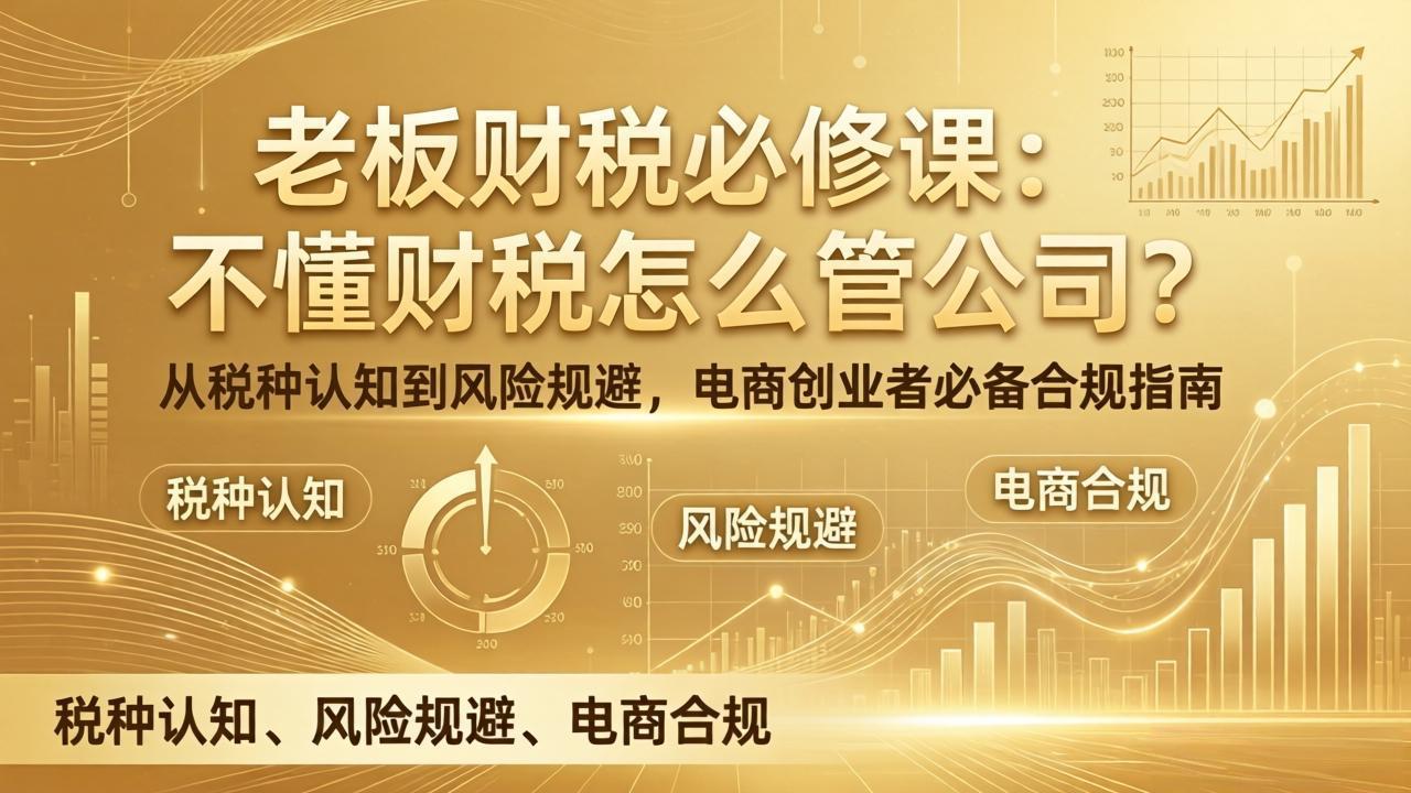 老板财税必修课：不懂财税怎么管公司？从税种认知到风险规避，电商创业者必备合规指南-龙部落