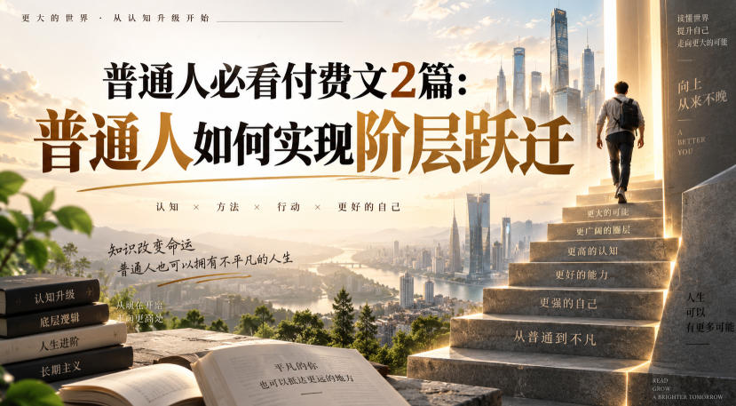 普通人必看付费文2篇:普通人如何实现阶层跃迁-龙部落