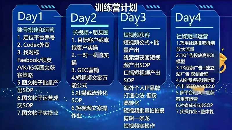 外贸人海外获客专属课程-更新8月，讲解社媒账号运营AI矩阵玩法，，系统掌握海外客户开发全流程实战方法-龙部落