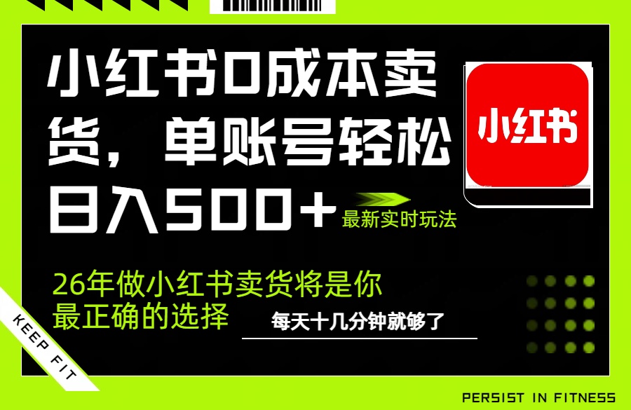 小红书0成本AI卖货，单账号轻松日入500+，完全托管AI，可矩阵放大-龙部落