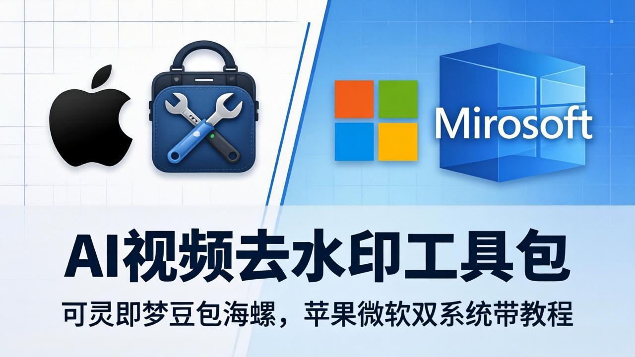 AI视频去水印工具包：可灵即梦豆包海螺，苹果微软双系统带教程-龙部落