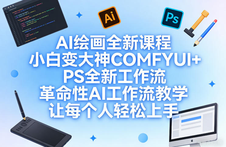 AI绘画全新课程,小白变大神COMFYUI+PS全新工作流,革命性AI工作流教学,让每个人轻松上手-龙部落