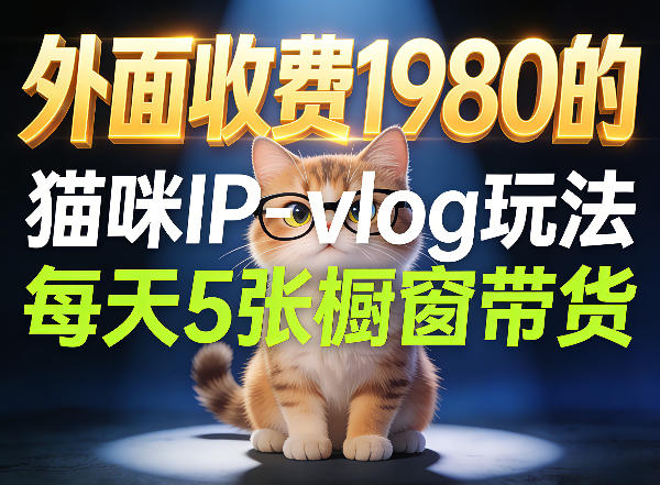 宠物赛道猫咪IP-vlog玩法，26条视频涨粉29W，每天5张橱窗带货拆解-龙部落