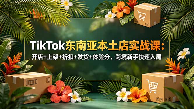 TikTok东南亚本土店实战课:开店+上架+折扣+发货+体验分,跨境新手快速入局-龙部落