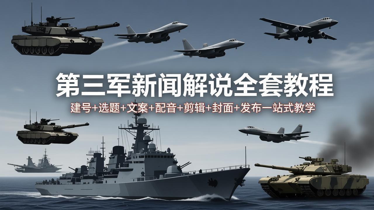 第三军迷新闻解说全套教程：建号+选题+文案+配音+剪辑+封面+发布一站式教学-龙部落