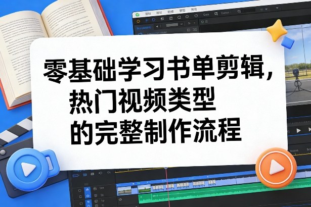 零基础学习书单剪辑,热门视频类型的完整制作流程(更新2026)-龙部落