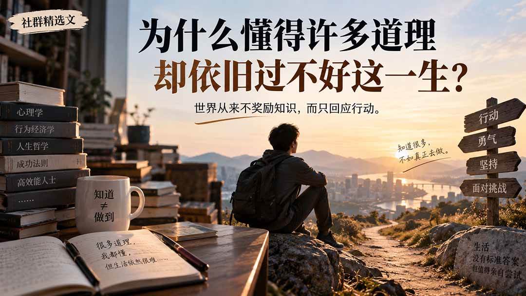 （20462期）社群精选文：为什么懂得许多道理却依旧过不好这一生？-龙部落
