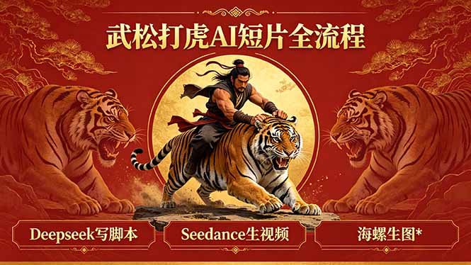 武松打虎AI短片全流程:Deepseek写脚本+Seedance生视频+海螺生图-龙部落