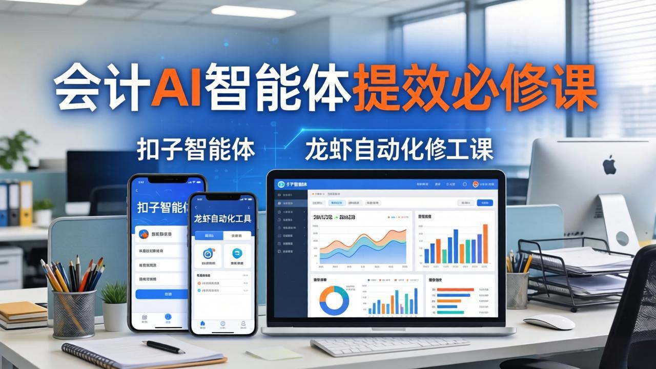 财务会计AI智能体提效必修课：扣子智能体+龙虾自动化+报表分析，一站式提升财务工作效率-龙部落