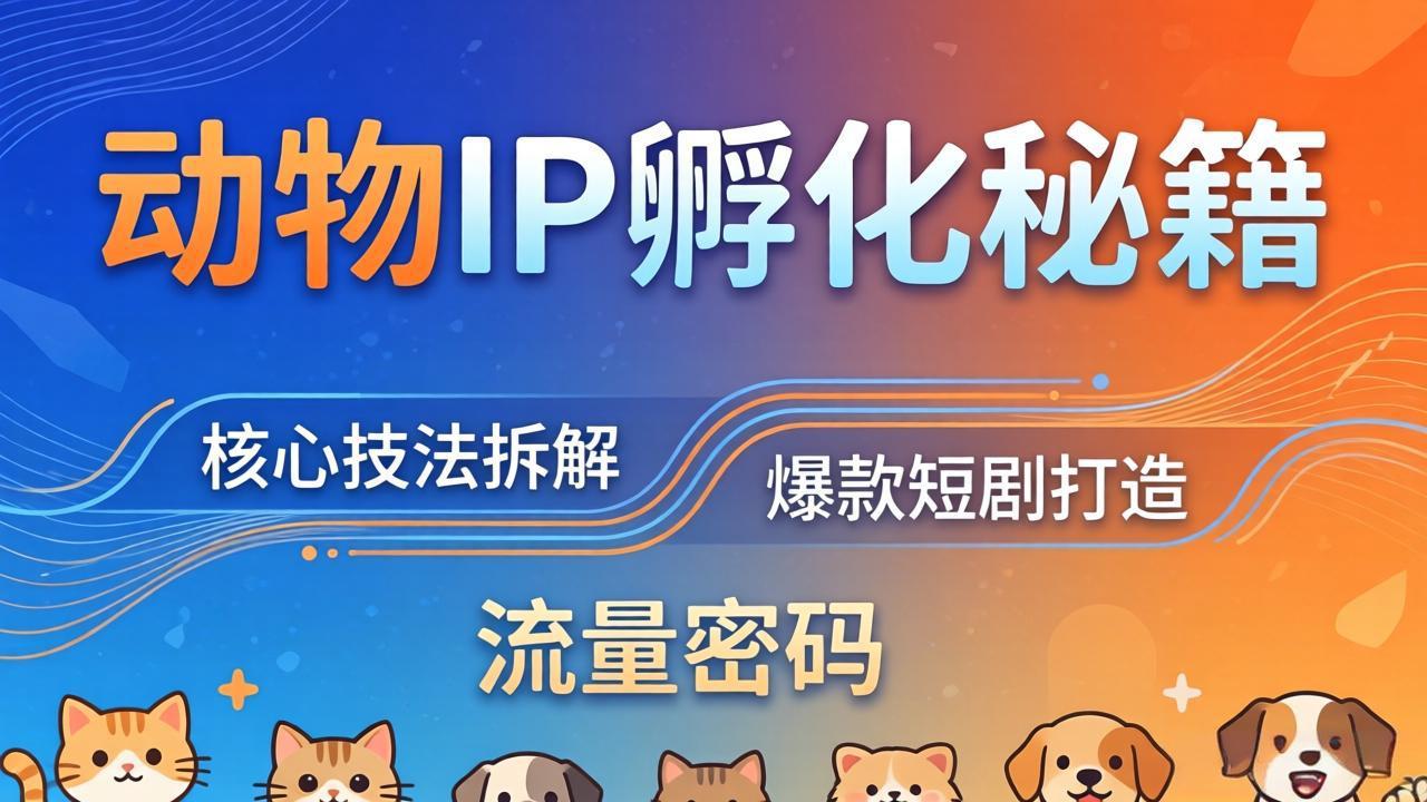 动物IP孵化全套秘籍，三大核心技法拆解，打造爆款萌宠短剧，轻松拿捏赛道流量密码-龙部落