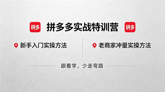 拼多多实战特训营(更新5月3-龙部落