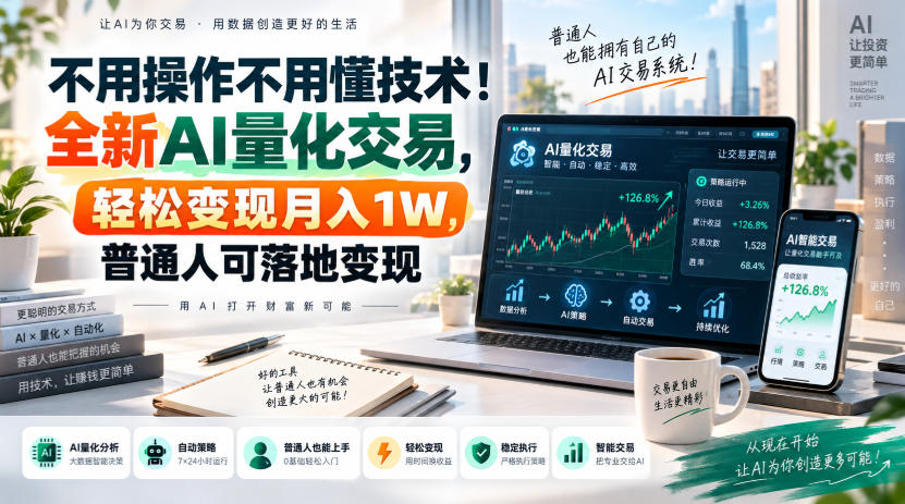 不用操作不用懂技术！全新AI量化交易，轻松变现月入1W，普通人可落地变现！【揭秘】-龙部落