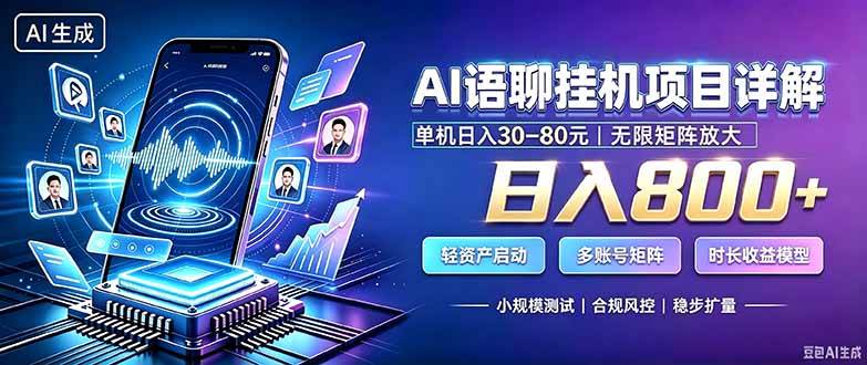 (20314期)AI语聊挂机,日入800+,适用个人副业,工作室矩阵操作-龙部落