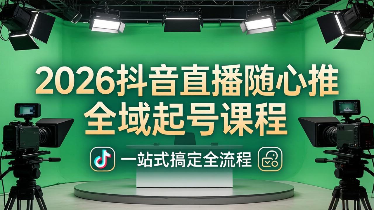 2026抖音直播随心推全域起号课程：一站式搞定直播起号、稳号、放量全流程(更新4月-龙部落