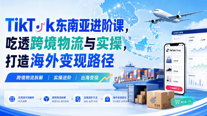 TikTok东南亚进阶课，吃透跨境物流与实操，打造海外变现路径-龙部落