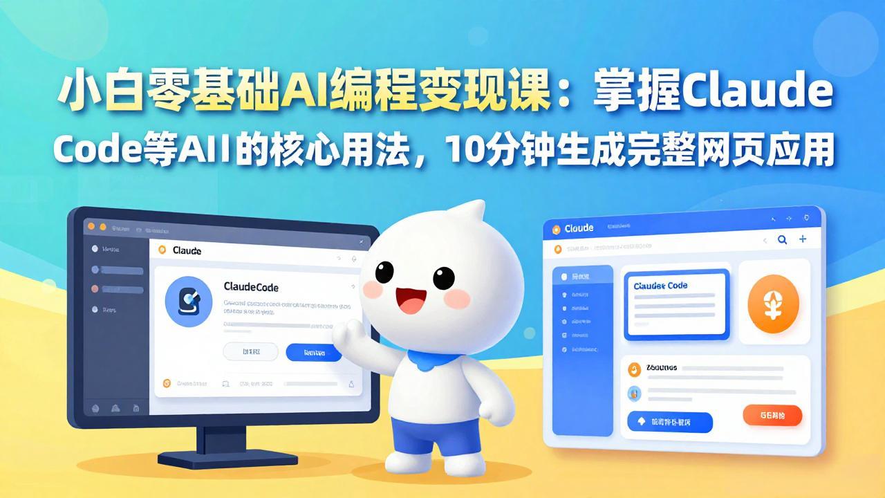 小白零基础AI编程变现课：掌握Claude Code等AI工具的核心用法，10分钟生成完整网页应用-龙部落