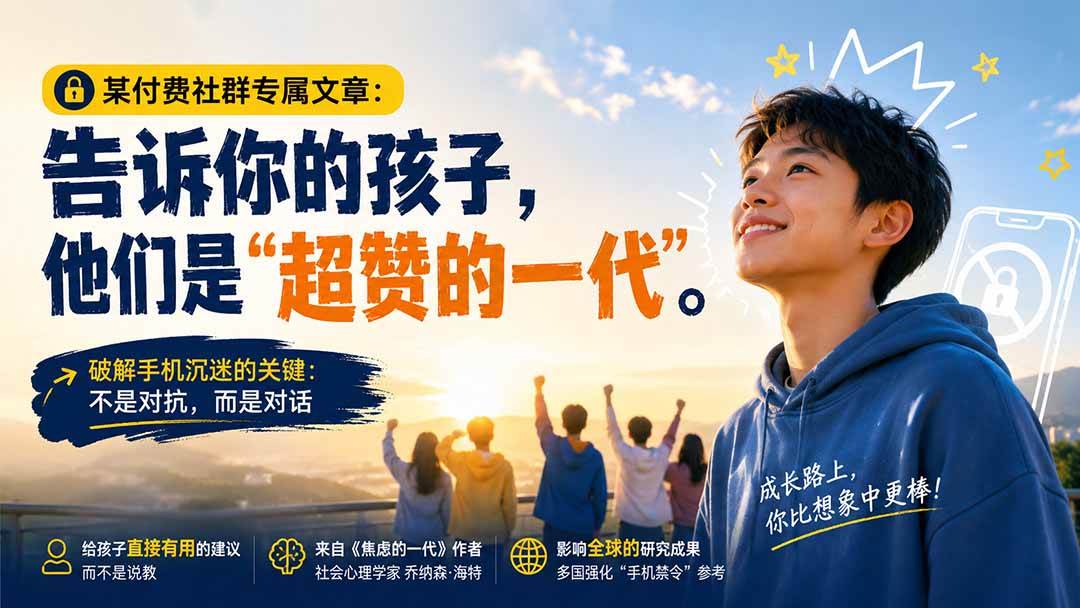 (20222期)某付费社群专属文章:告诉你的孩子,他们是“超赞的一代”。-龙部落