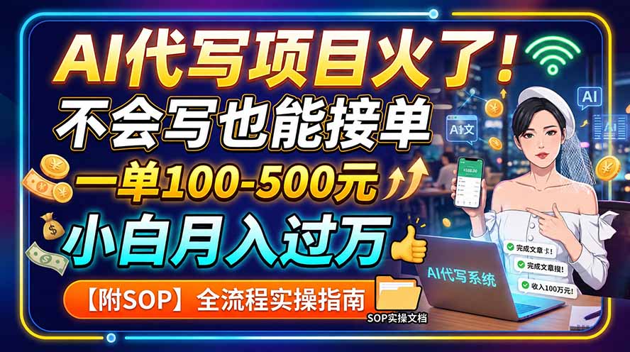 AI代写项目火了！不会写也能接单，一单100-500元，小白月入过万【附SOP】-龙部落