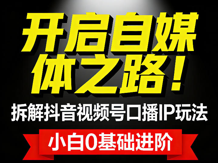 开启自媒体之路！拆解抖音视频号口播IP玩法，小白0基础进阶-龙部落