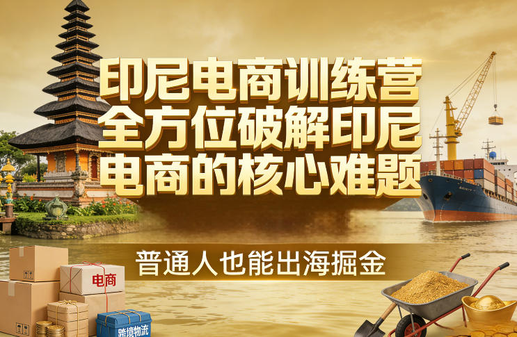印尼电商训练营，全方位破解印尼电商的核心难题，普通人也能出海掘金-龙部落