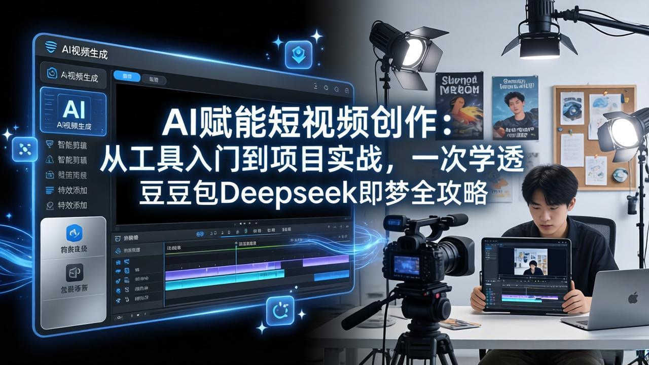 AI赋能短视频创作：从工具入门到项目实战，一次学透豆包Deepseek即梦全攻略-龙部落